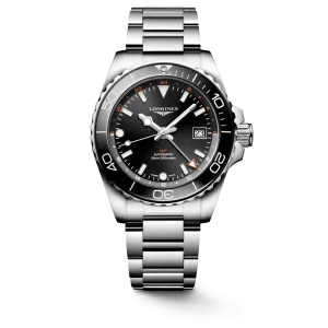 Longines Hydroconquest Gmt Sunray Black Dial Men 41mm