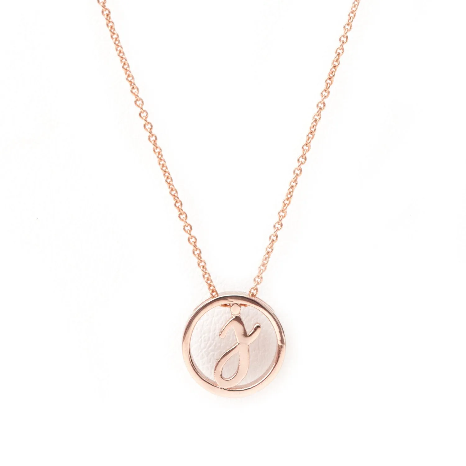 Love Letter Disc Necklace (Rose Gold)