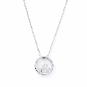 Love Letter Disc Necklace (White Gold)