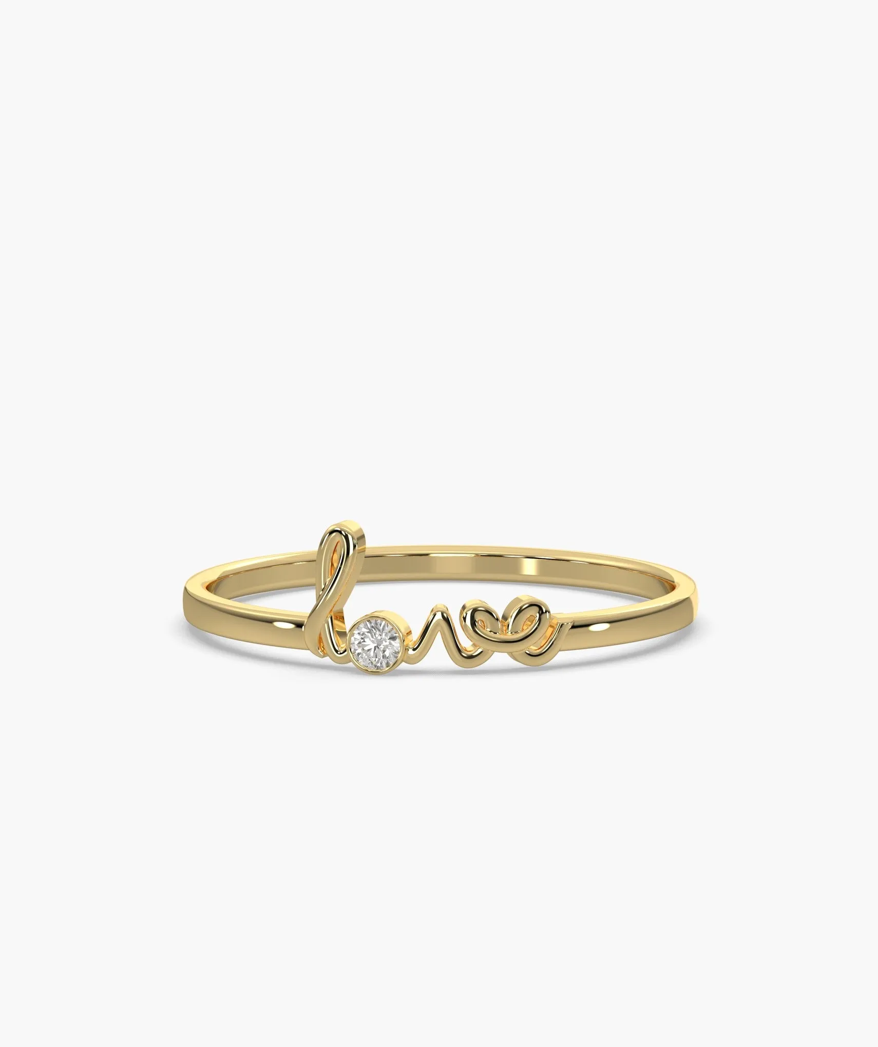 Love Script Diamond Ring