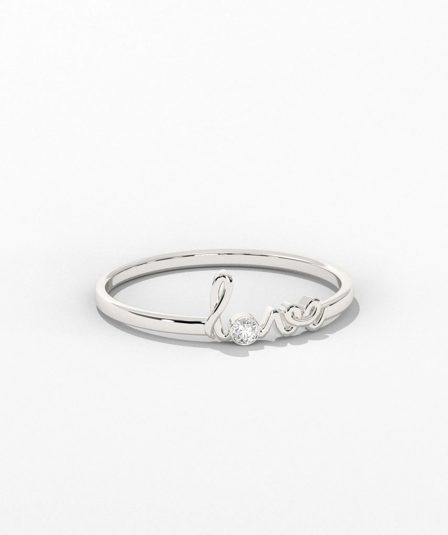 Love Script Diamond Ring
