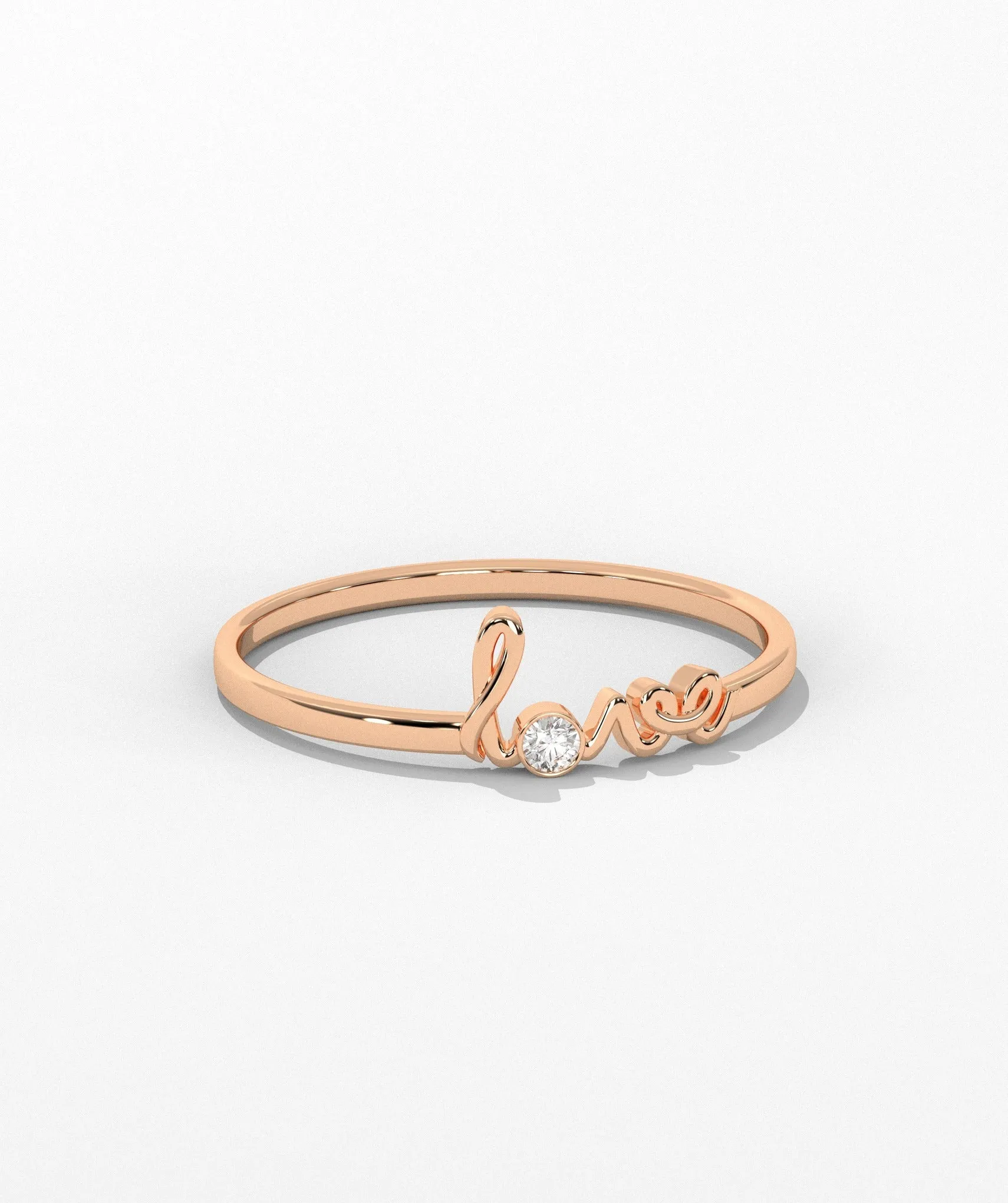 Love Script Diamond Ring