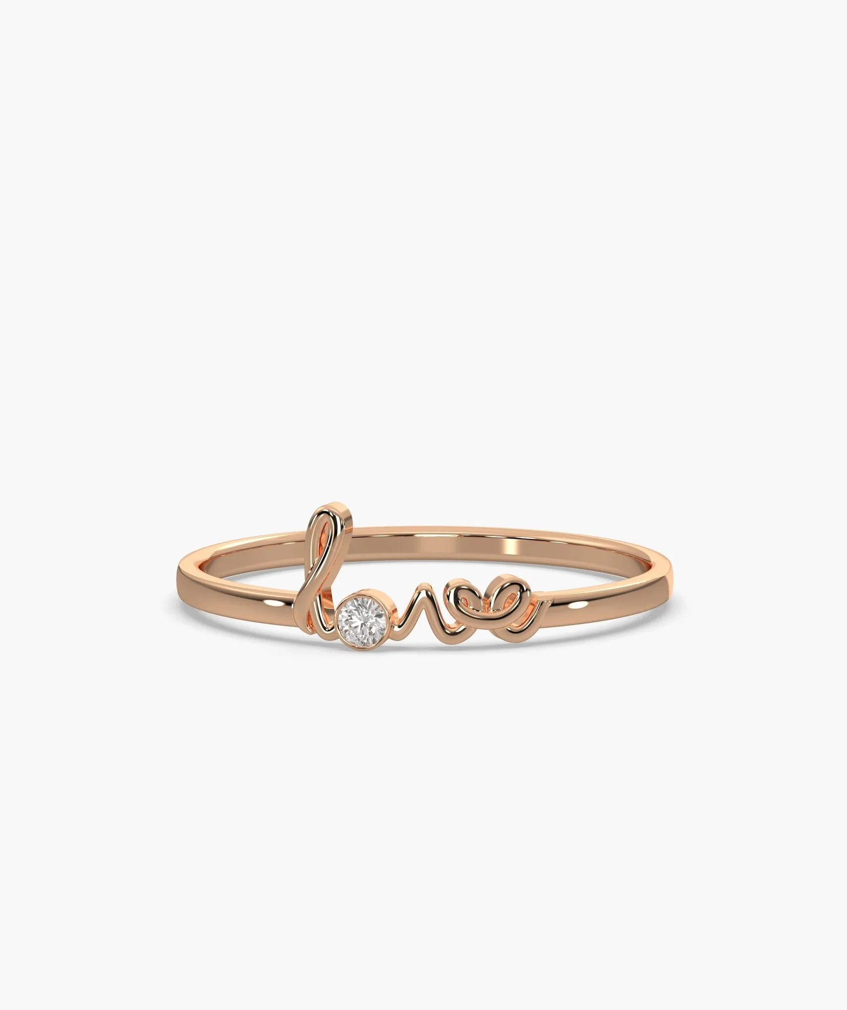 Love Script Diamond Ring