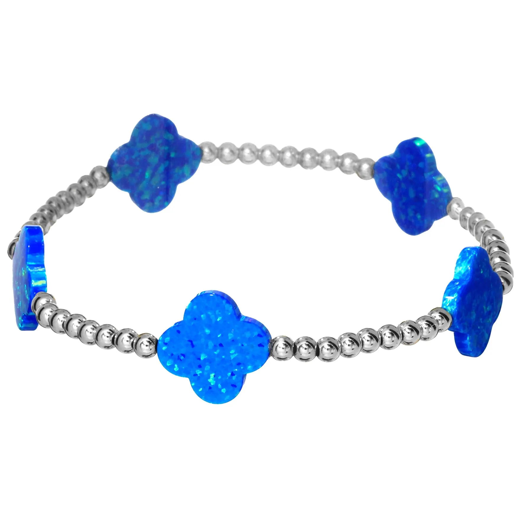 LUCKY CLOVER BTY | Opal Charm and 14K Gold Filled Beads Bracelet - Large