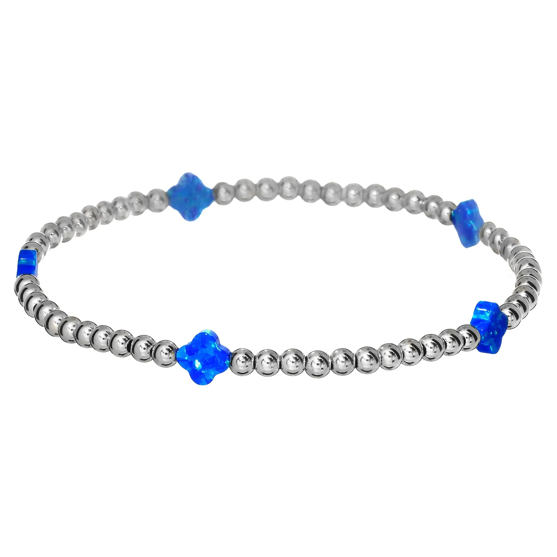 LUCKY CLOVER BTY | Opal Charm and 14K Gold Filled Beads Bracelet - Small
