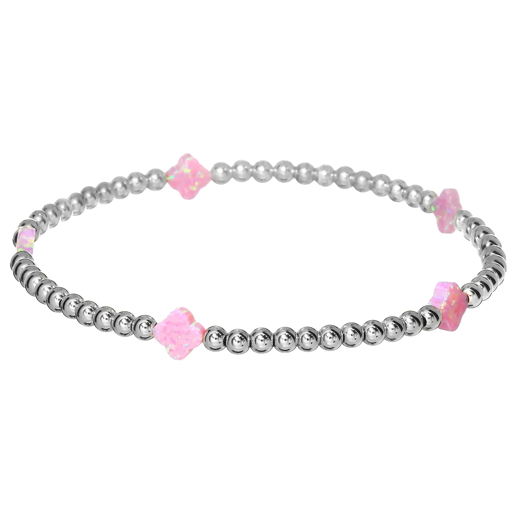 LUCKY CLOVER BTY | Opal Charm and 14K Gold Filled Beads Bracelet - Small
