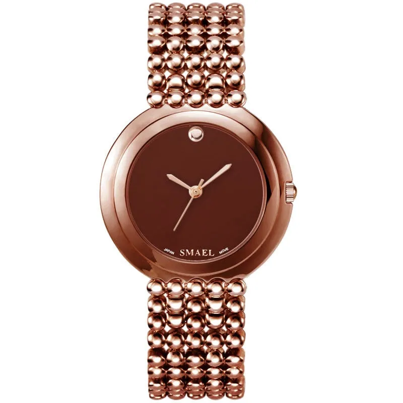 Luxury SMAEL Fashion Ladies Watch Rose Gold Women Watches Elegant Minimalism Bracelets Casual Black Female Clock montre femme