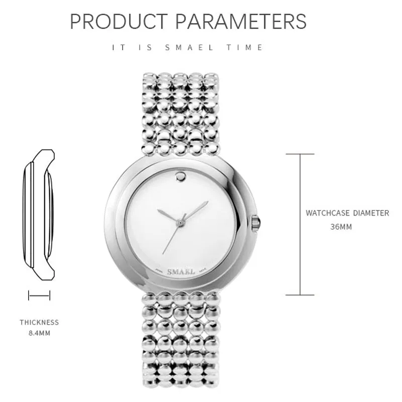 Luxury SMAEL Fashion Ladies Watch Rose Gold Women Watches Elegant Minimalism Bracelets Casual Black Female Clock montre femme