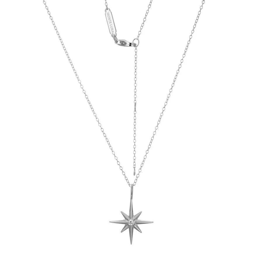 M by Monte Luna LG Diamond North Star Pendant Necklace in 18K Yellow Gold/Rhodium Plated Sterling Silver