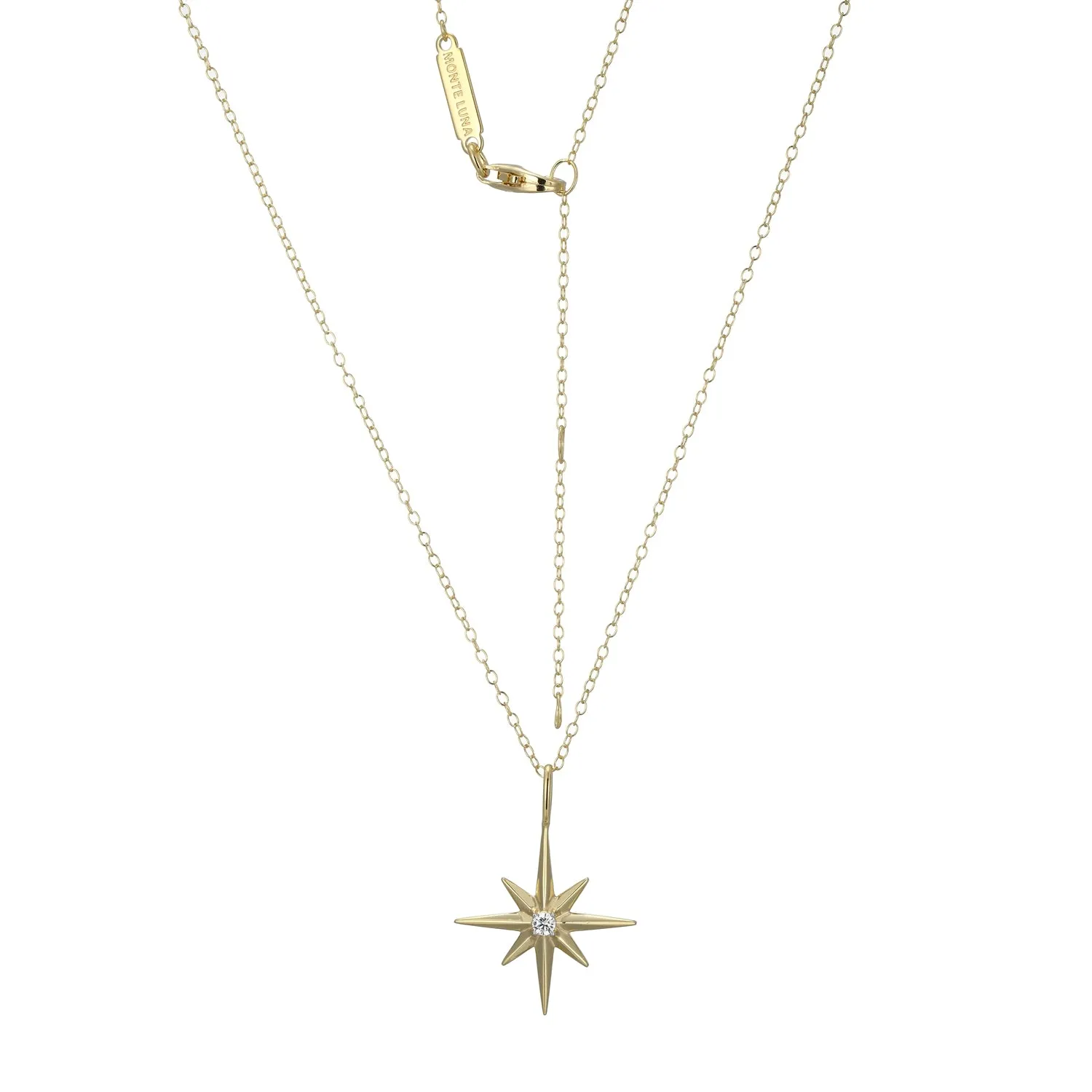 M by Monte Luna LG Diamond North Star Pendant Necklace in 18K Yellow Gold/Rhodium Plated Sterling Silver