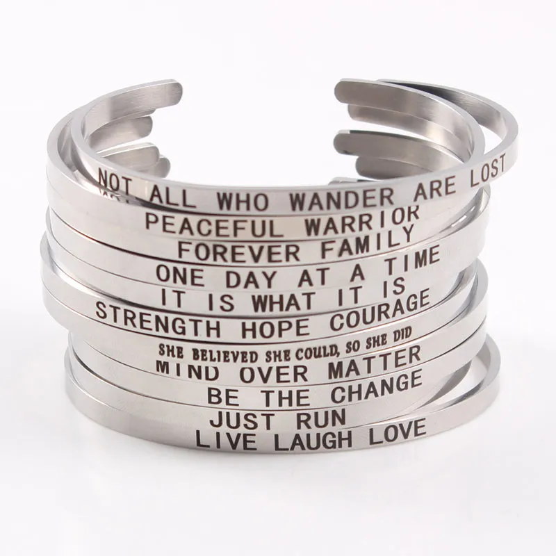 Mantra Bracelet With Inspirational Quotes