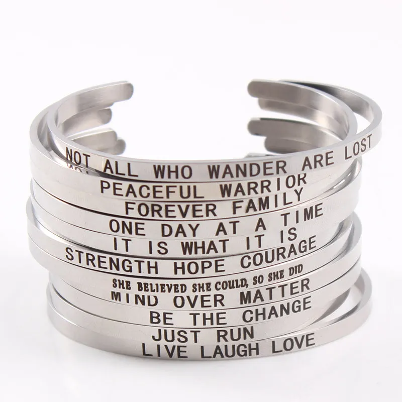 Mantra Bracelet With Inspirational Quotes