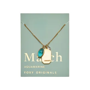 March Birthstone Necklace in Gold