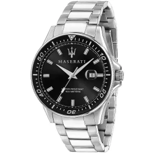 Maserati Sfida Silver Stainless Steel Black Dial Quartz Watch for Gents - R8853140002