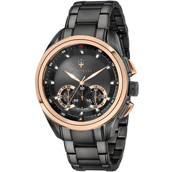 Maserati Traguardo Black Stainless Steel Black Dial Quartz Watch for Gents - R8873612016
