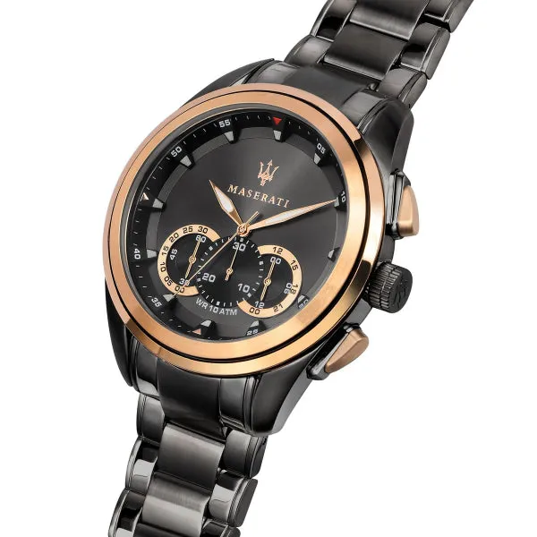 Maserati Traguardo Black Stainless Steel Black Dial Quartz Watch for Gents - R8873612016