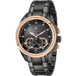 Maserati Traguardo Black Stainless Steel Black Dial Quartz Watch for Gents - R8873612016