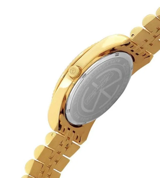 Mathey-Tissot Stainless Steel Analog White Dial Gold Strap Men's Watch-H809Pqyi