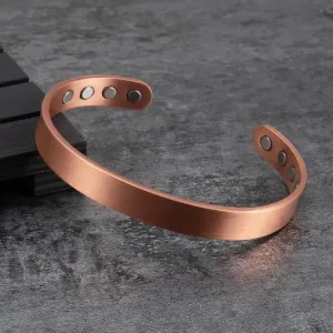 Matte Copper Magnetic Bracelet Men\\\\'s Arthritis Adjustable High Magnet Men\\\\'s Cuff Bracelet Magnetic Health Jewelry