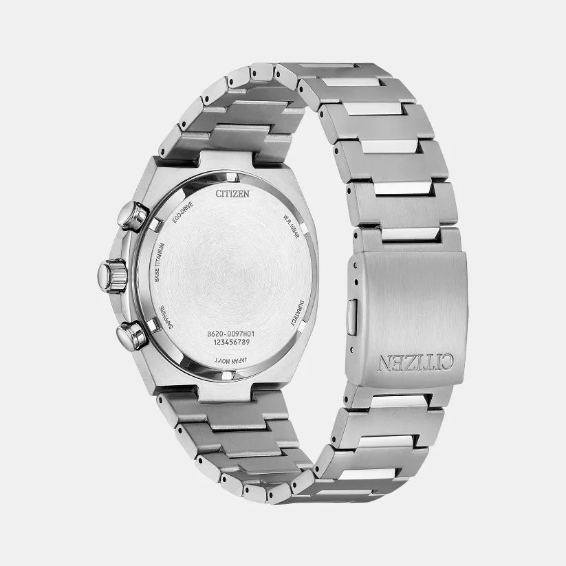 Men Eco Drive Silver Dial Chronograph Titanium Watch CA4610-85A
