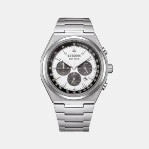 Men Eco Drive Silver Dial Chronograph Titanium Watch CA4610-85A