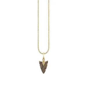 Men's Collection Gold & Diamond Small Carved Arrowhead Charm