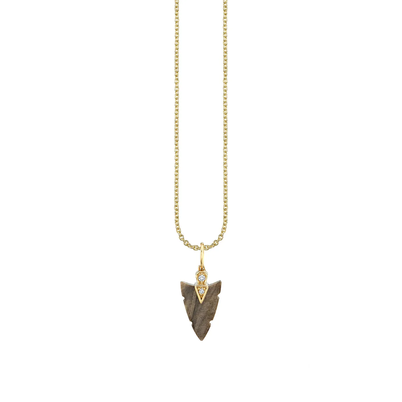 Men's Collection Gold & Diamond Small Carved Arrowhead Charm