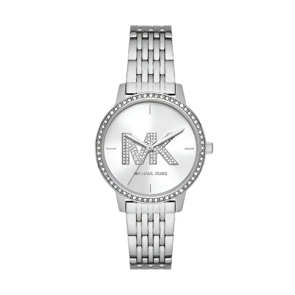 Michael Kors Melissa Silver Stainless Steel Silver Dial Quartz Watch for Ladies - MK4370