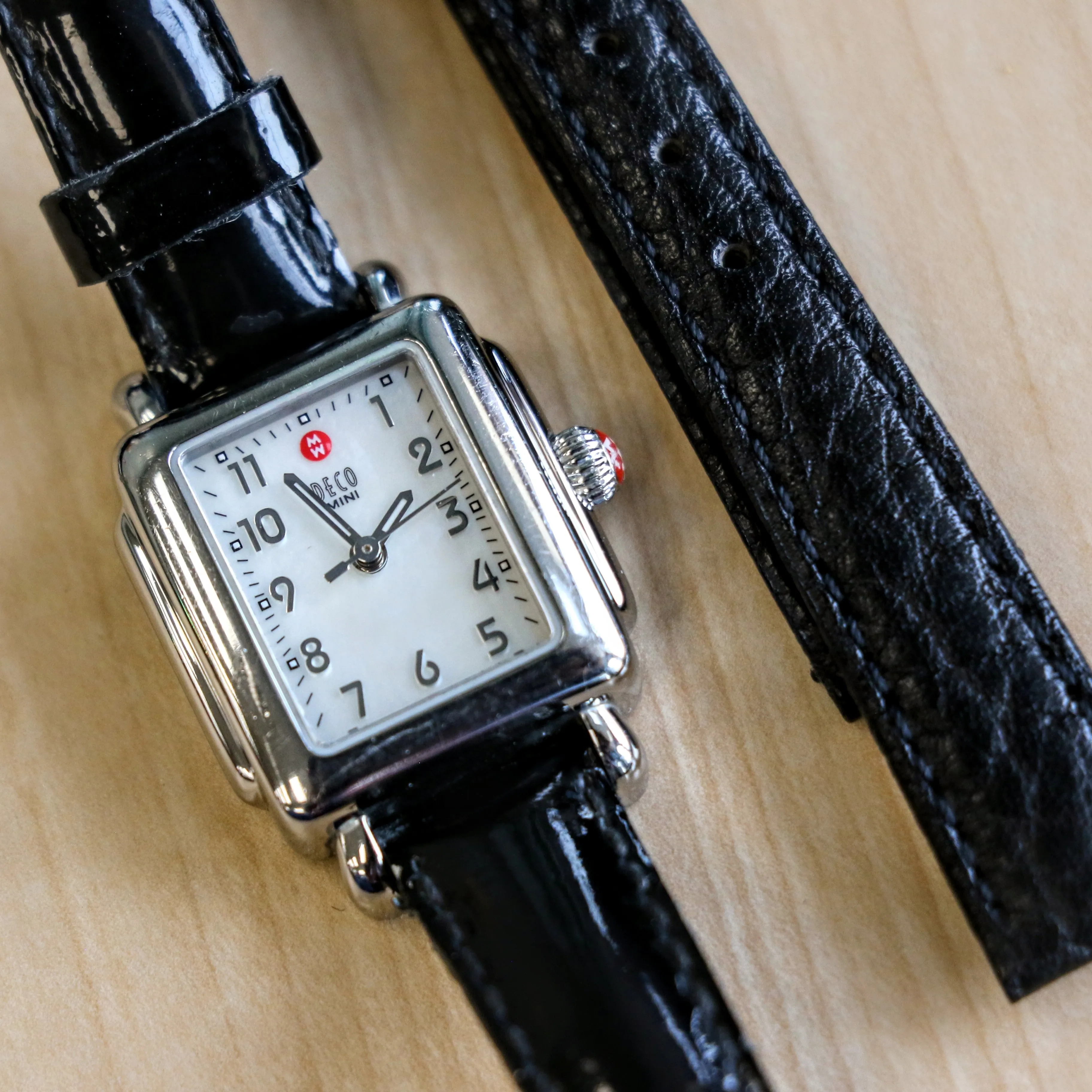 MICHELE Deco Mini Ladies Watch MOP Dial Ref. MW06D00A0025 Leather Strap - ALL Original