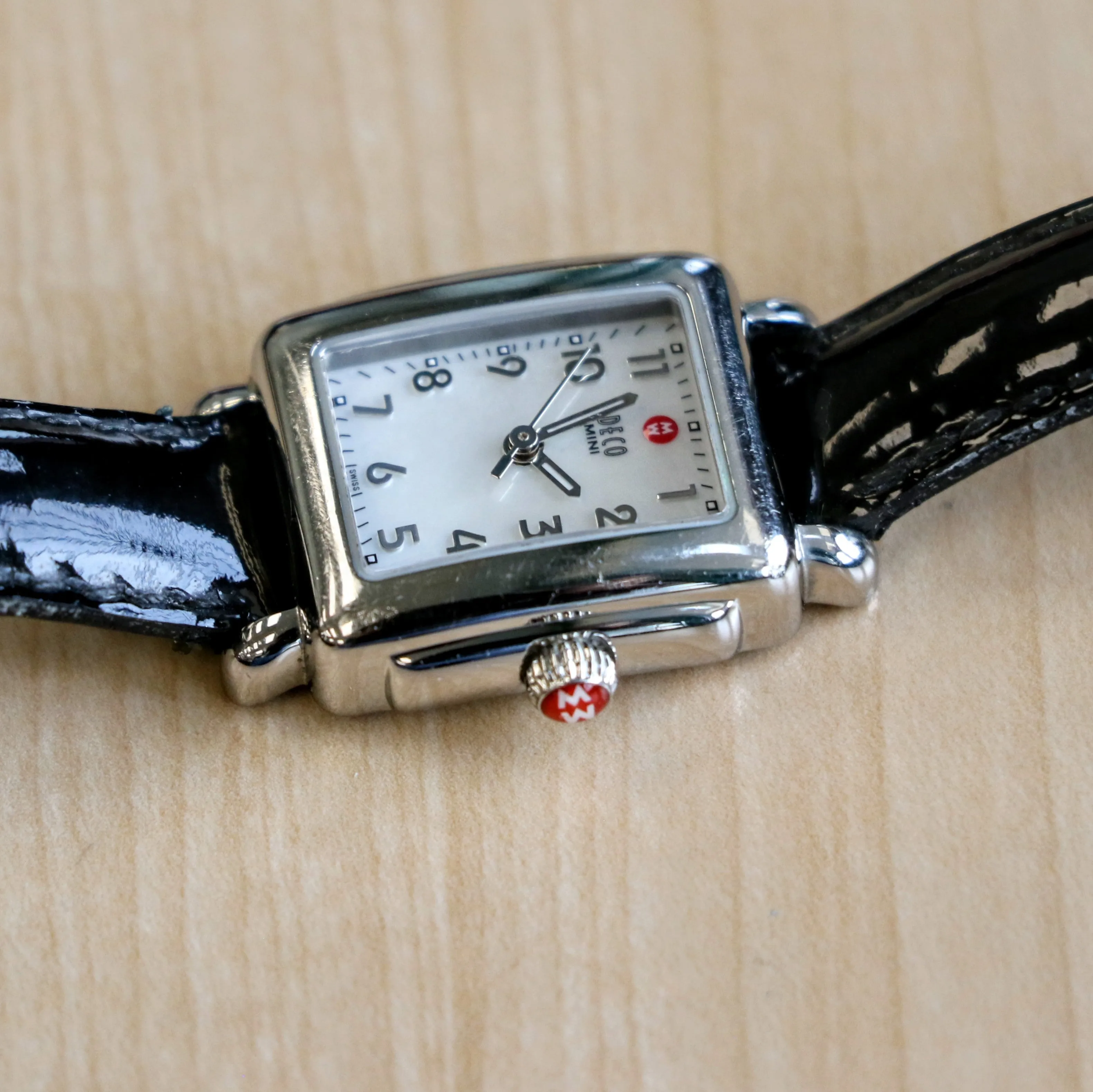 MICHELE Deco Mini Ladies Watch MOP Dial Ref. MW06D00A0025 Leather Strap - ALL Original