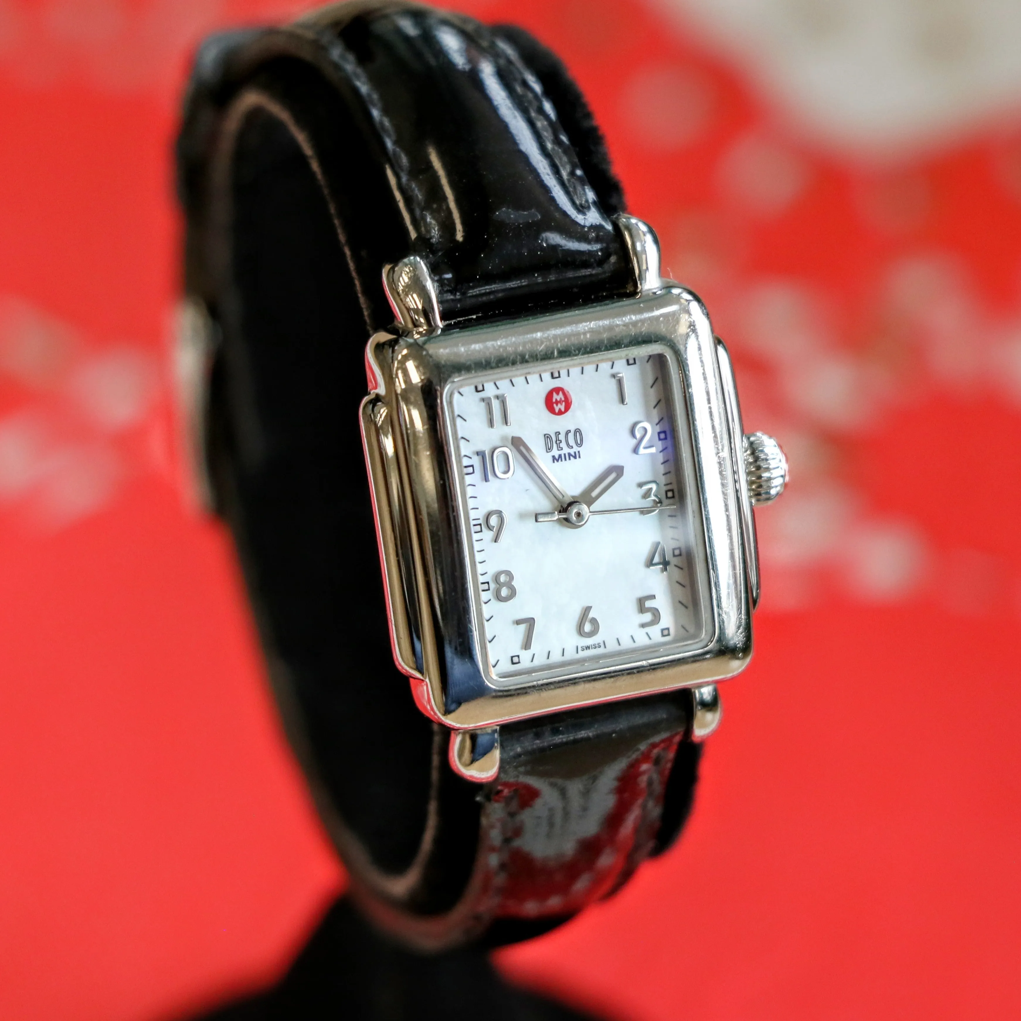 MICHELE Deco Mini Ladies Watch MOP Dial Ref. MW06D00A0025 Leather Strap - ALL Original
