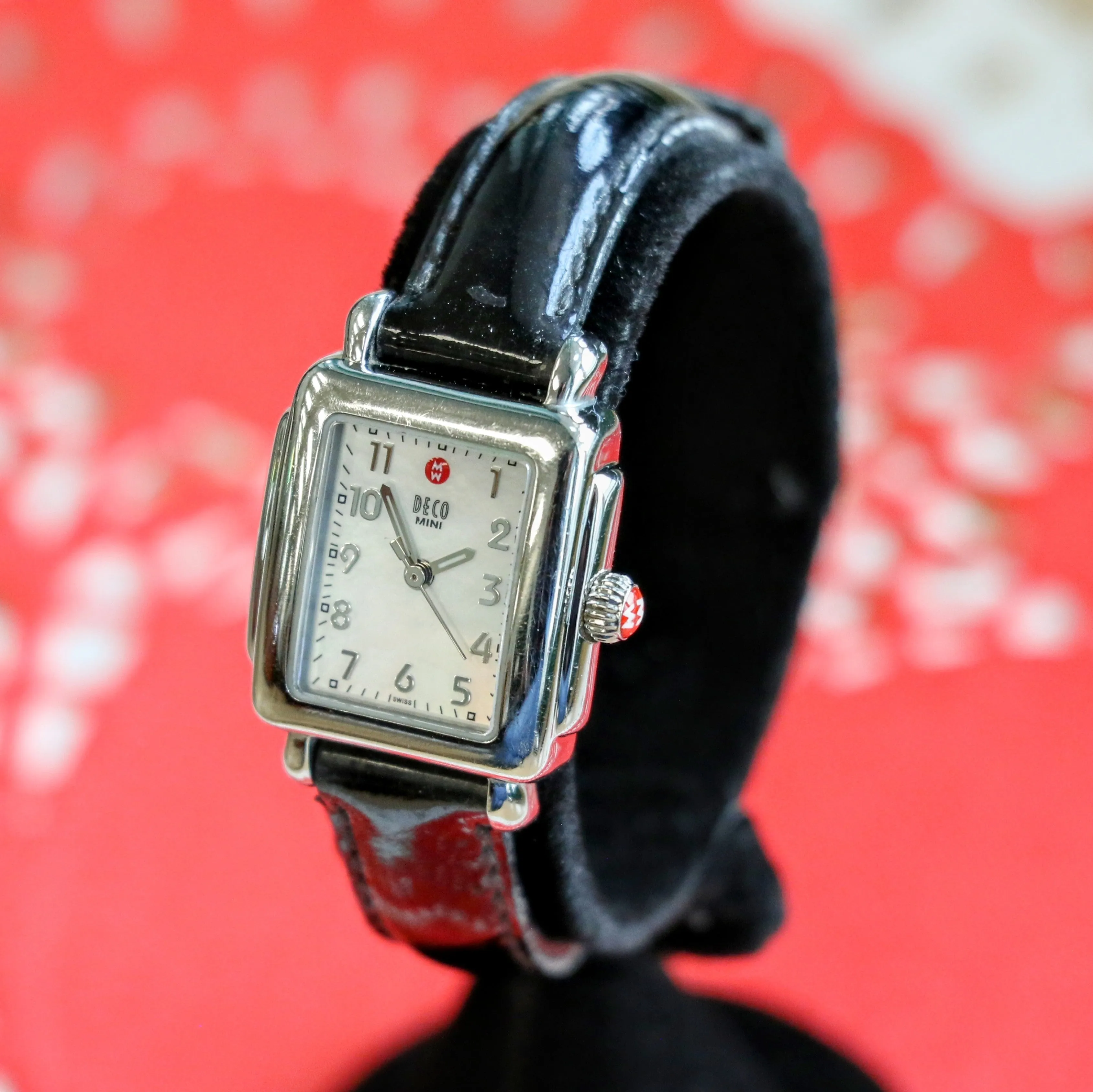 MICHELE Deco Mini Ladies Watch MOP Dial Ref. MW06D00A0025 Leather Strap - ALL Original