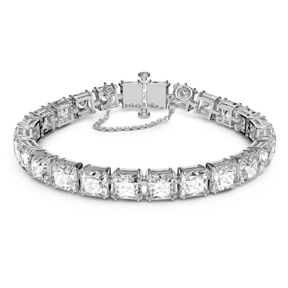 Millenia Bracelet, Square Cut Crystals, White, Rhodium Plated 5599202