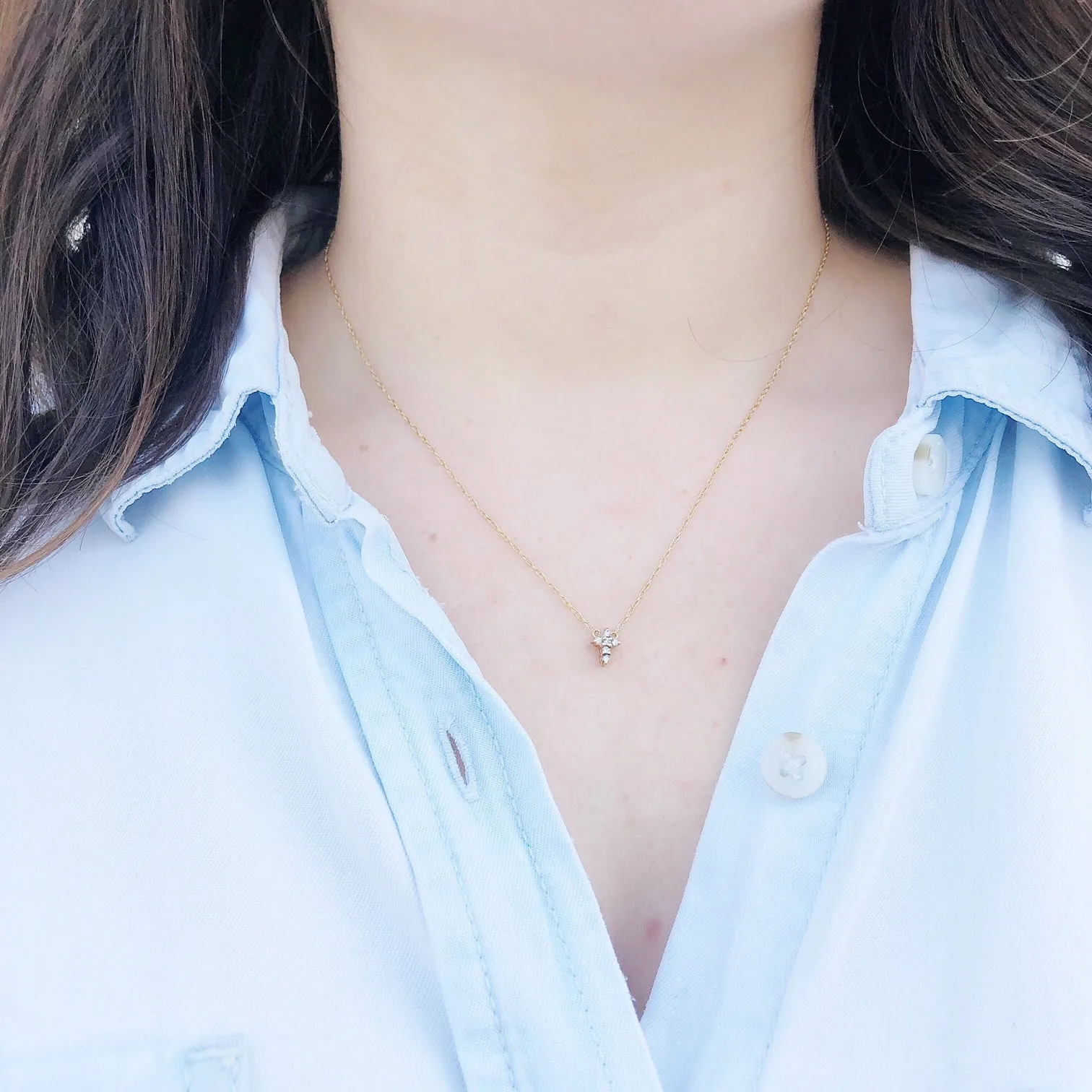 Mini Diamond Cross Necklace