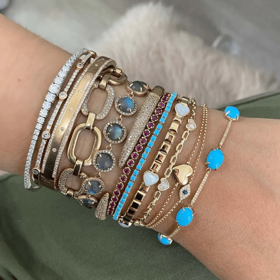 mini diamond evil eye bracelet