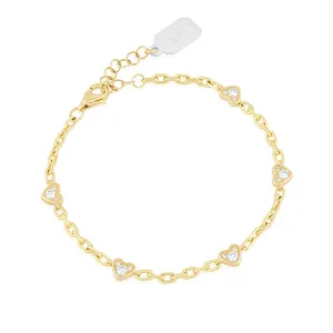 mini diamond pave heart bracelet