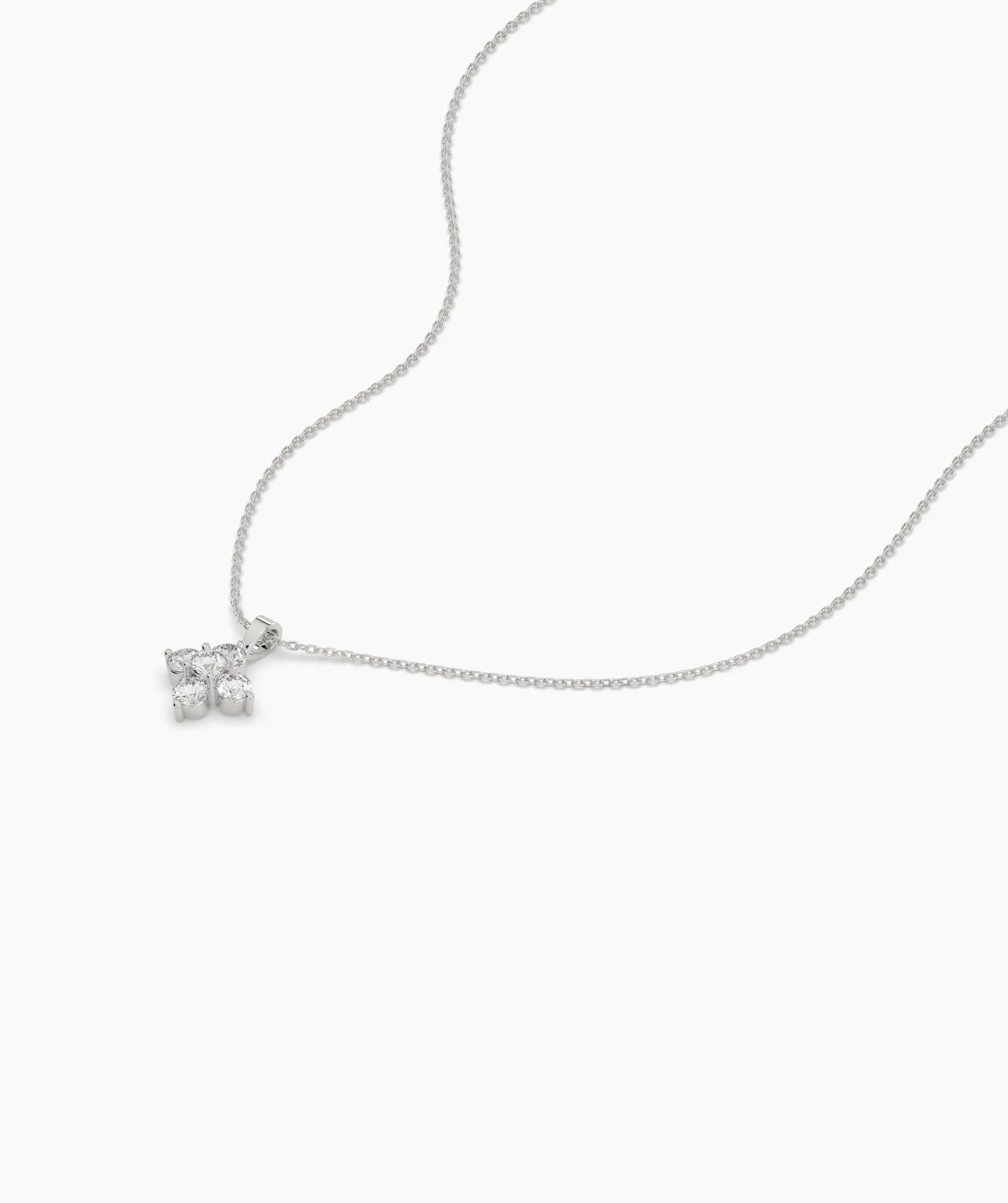 Minimalist Diamond Flower Necklace