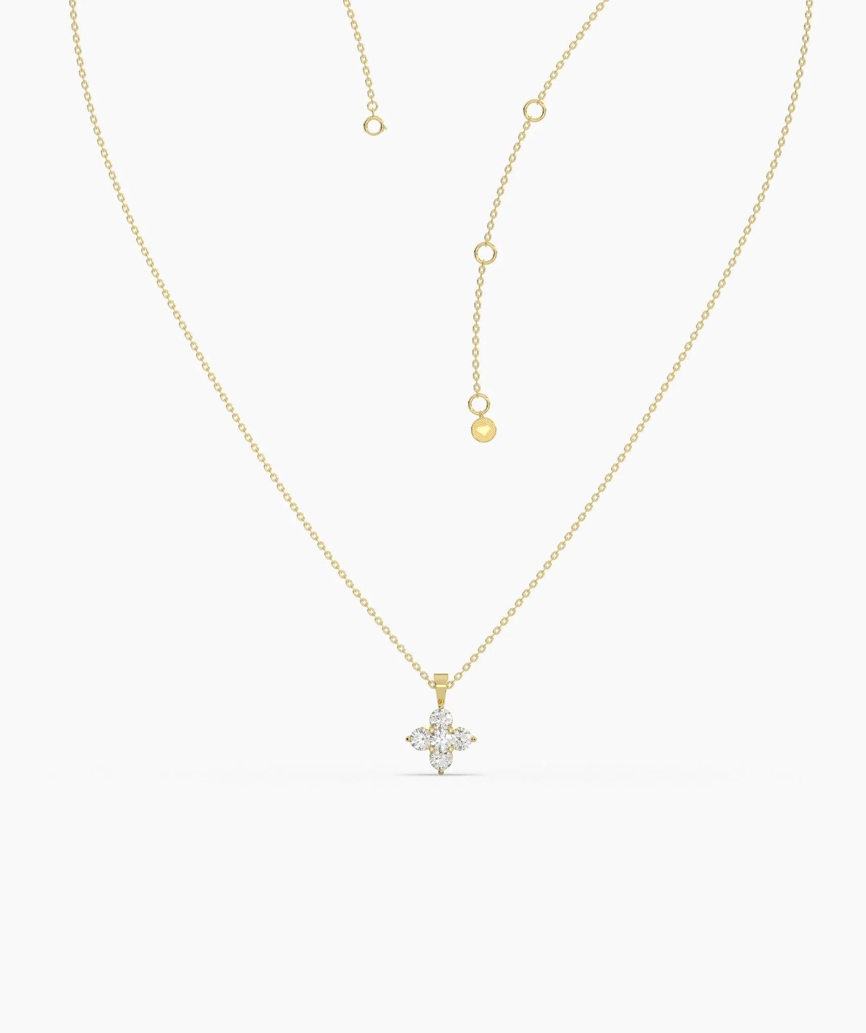 Minimalist Diamond Flower Necklace