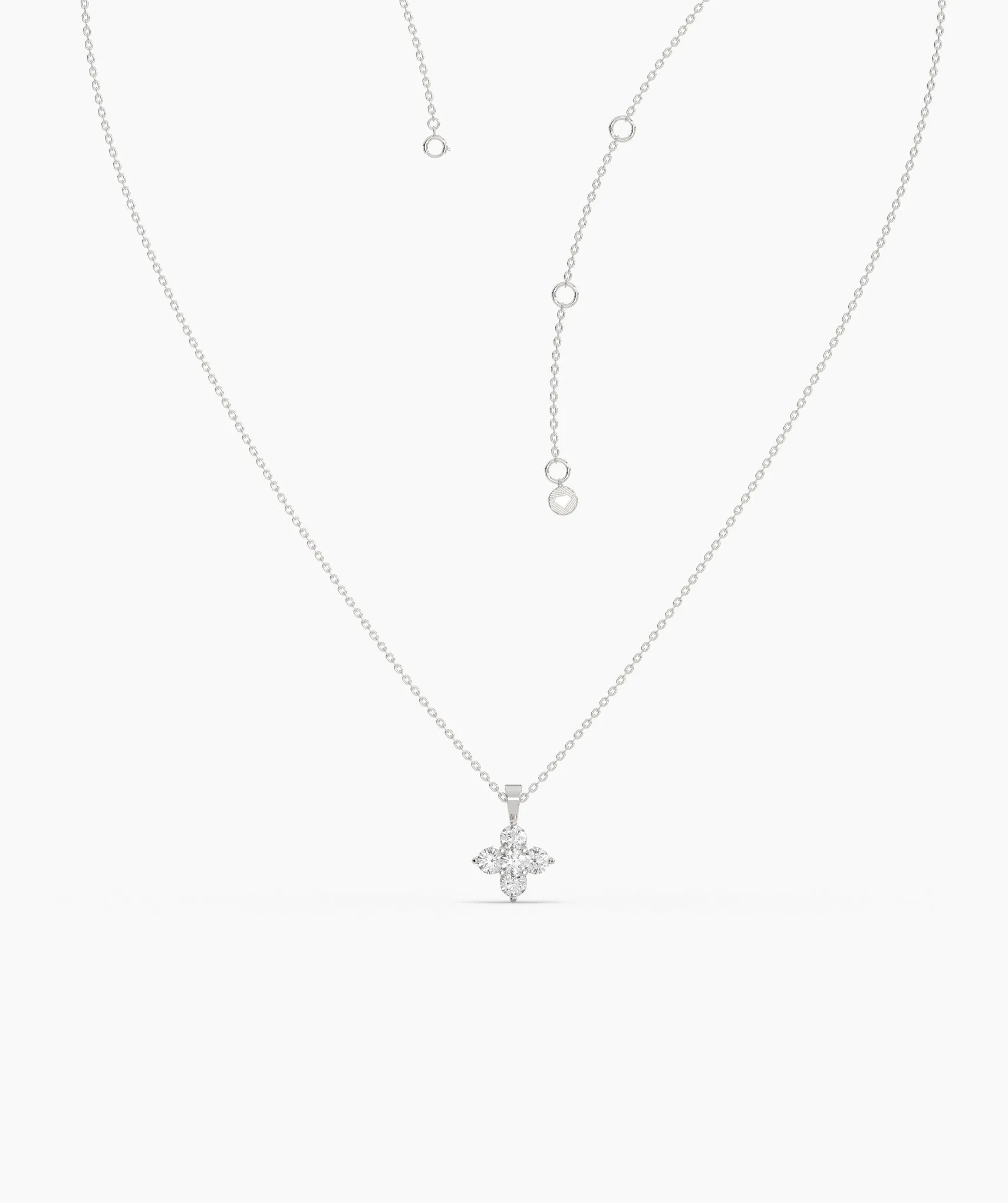 Minimalist Diamond Flower Necklace