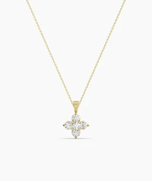 Minimalist Diamond Flower Necklace