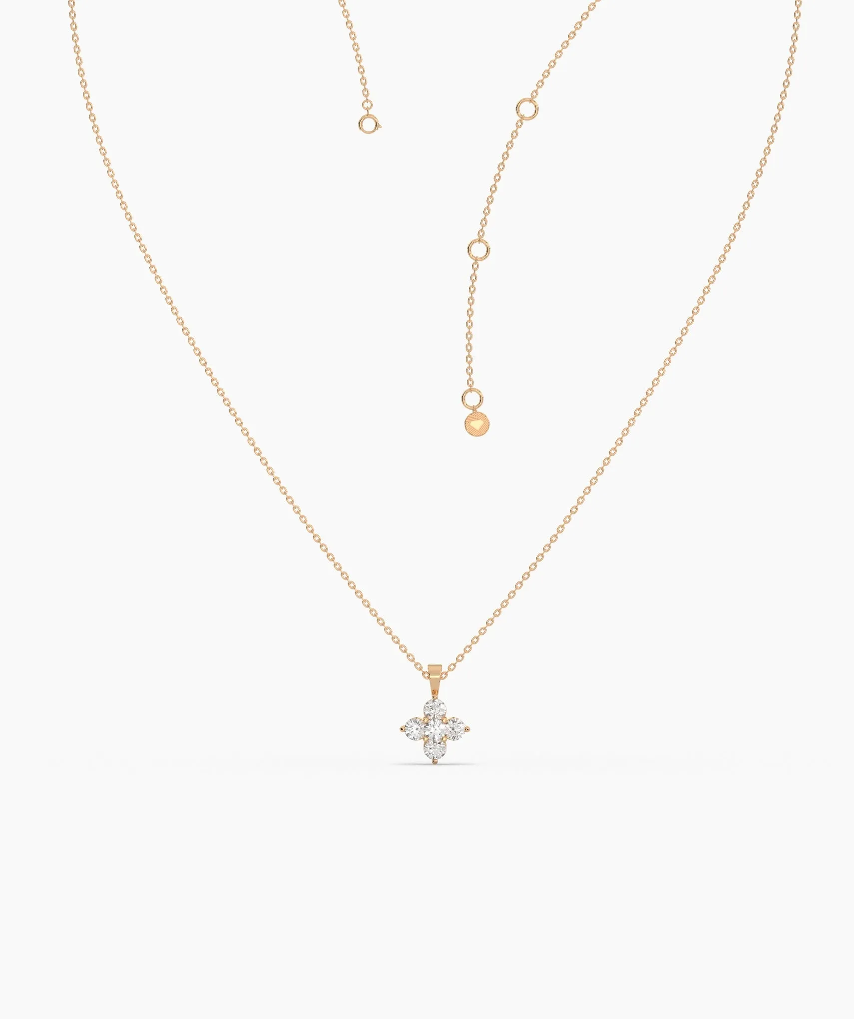 Minimalist Diamond Flower Necklace