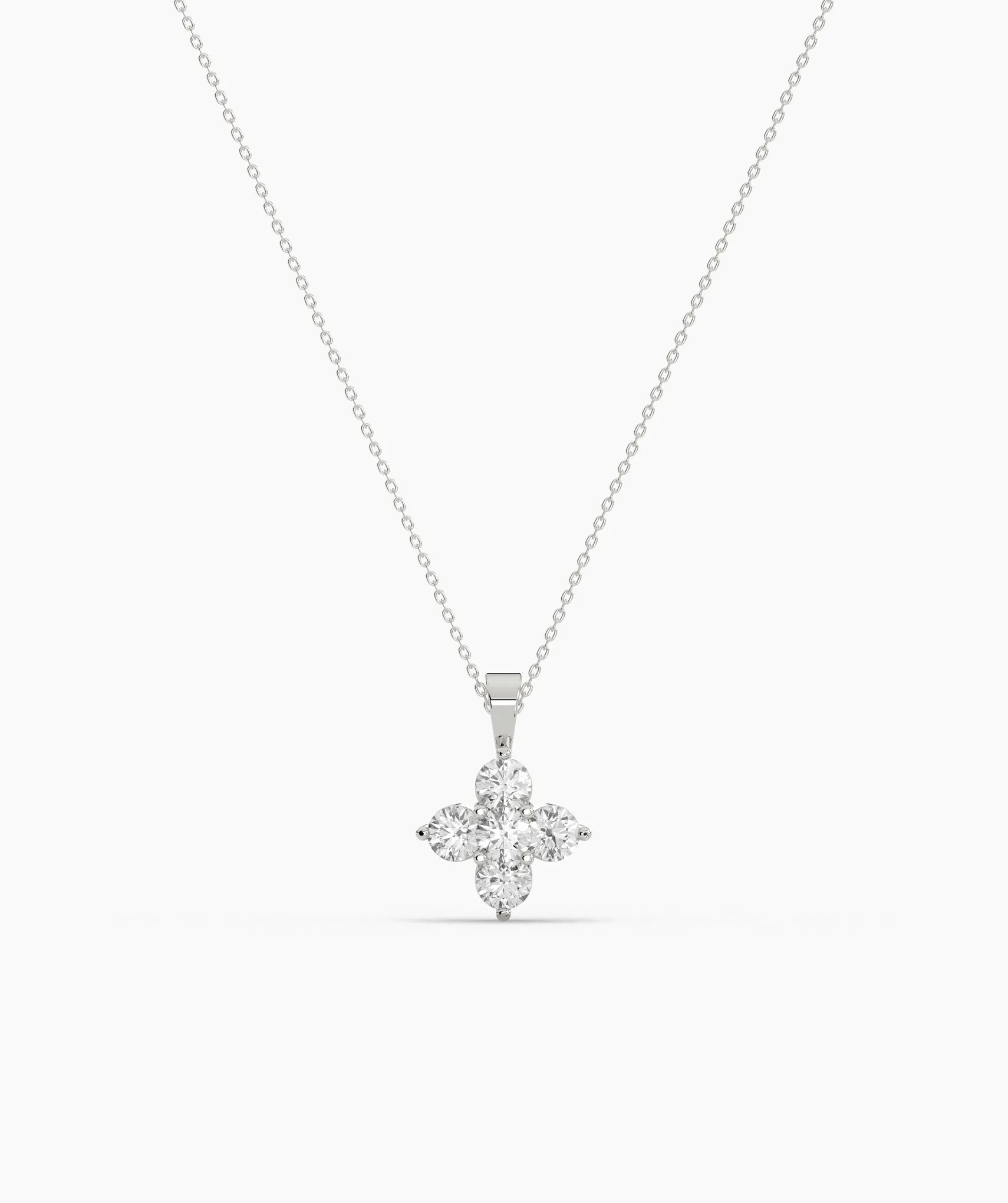 Minimalist Diamond Flower Necklace
