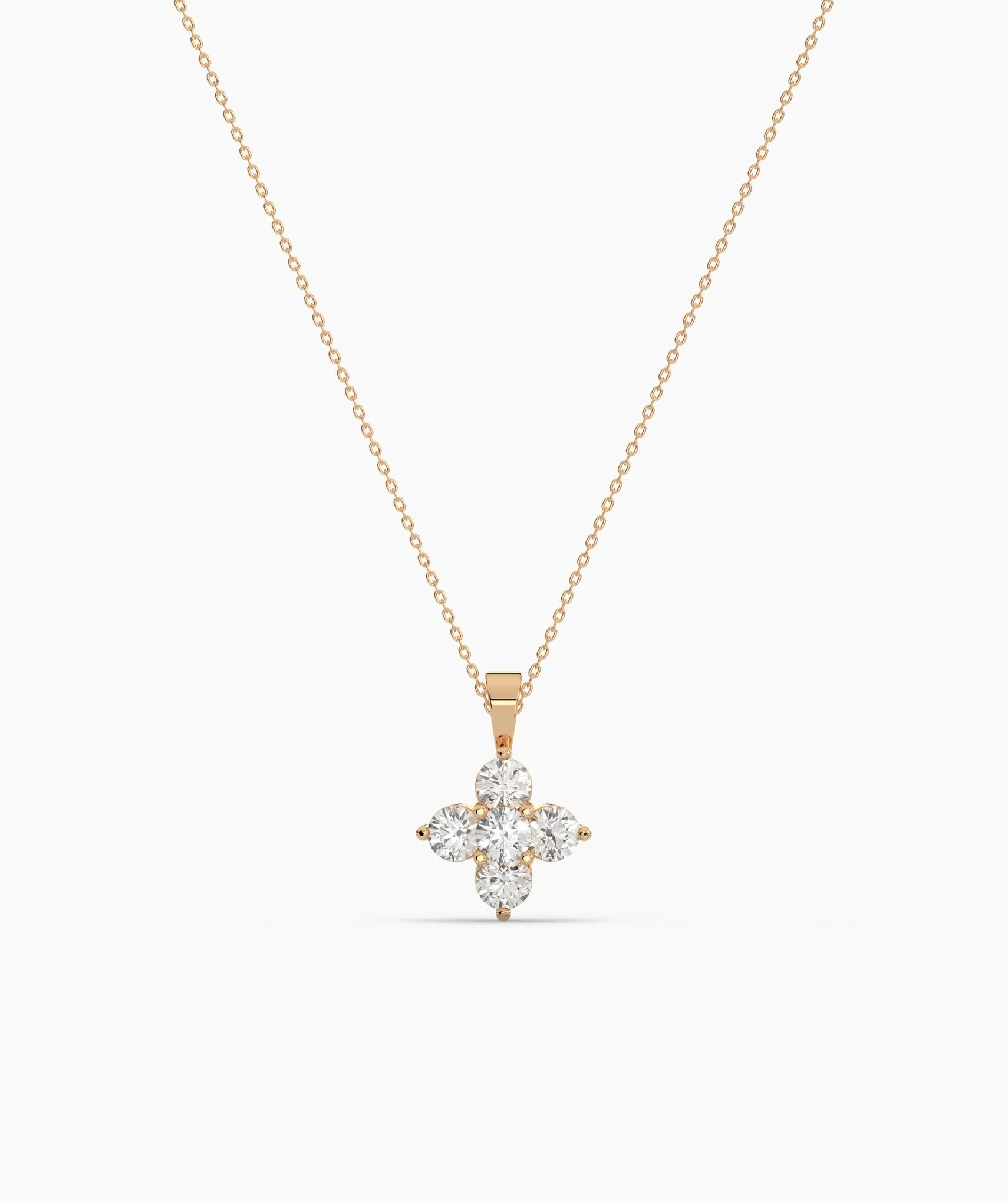 Minimalist Diamond Flower Necklace