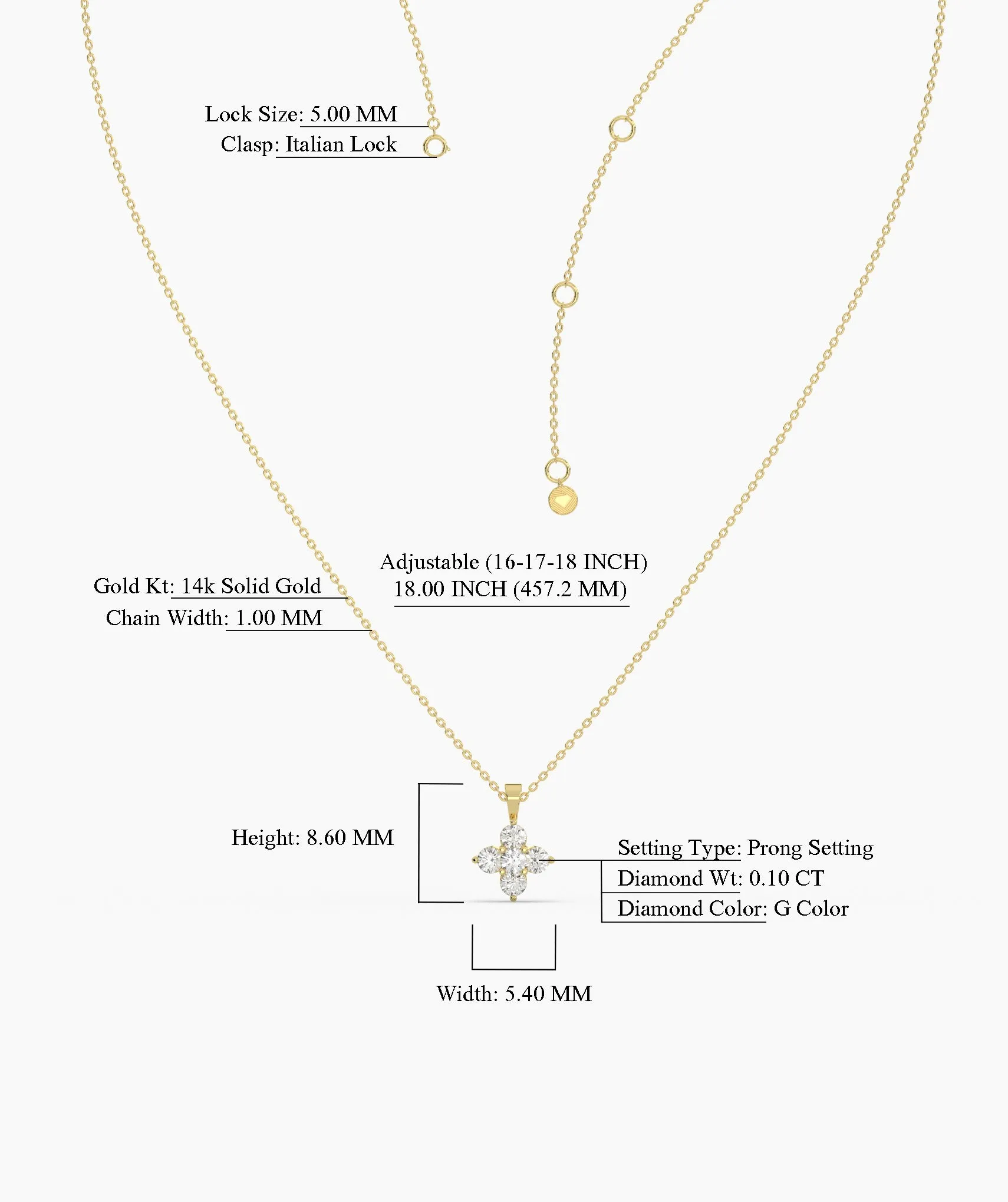 Minimalist Diamond Flower Necklace