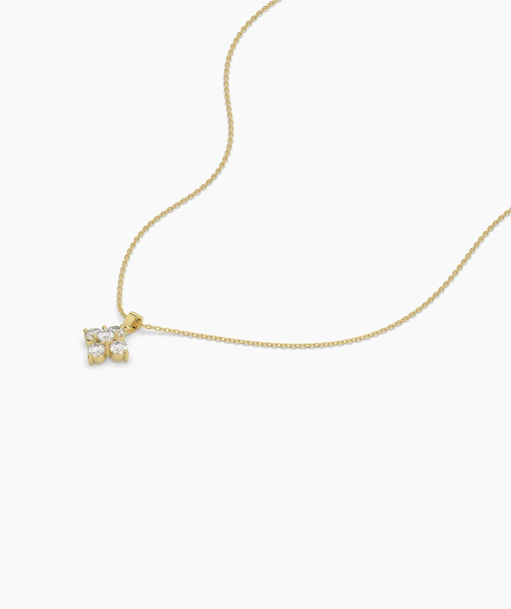 Minimalist Diamond Flower Necklace