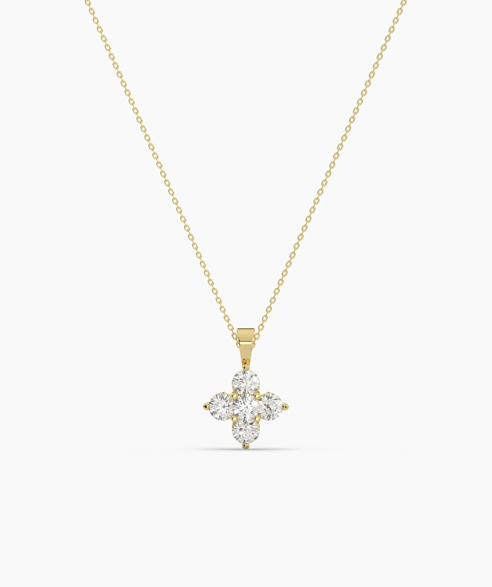 Minimalist Diamond Flower Necklace
