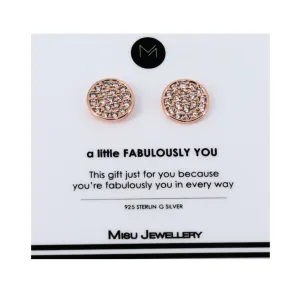 Misu Ster Silv Pave Circle stud earrings