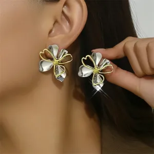 Modern Flower Style Alloy Earrings