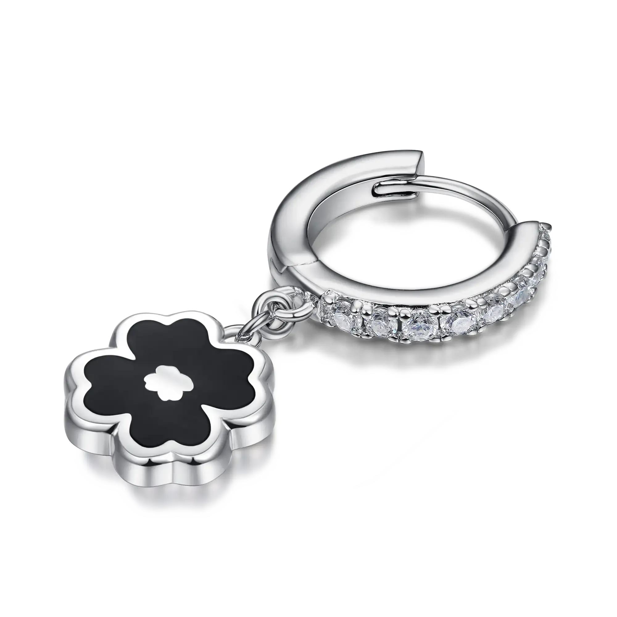 Moissanite Four-leaf Clover Dangly Earring