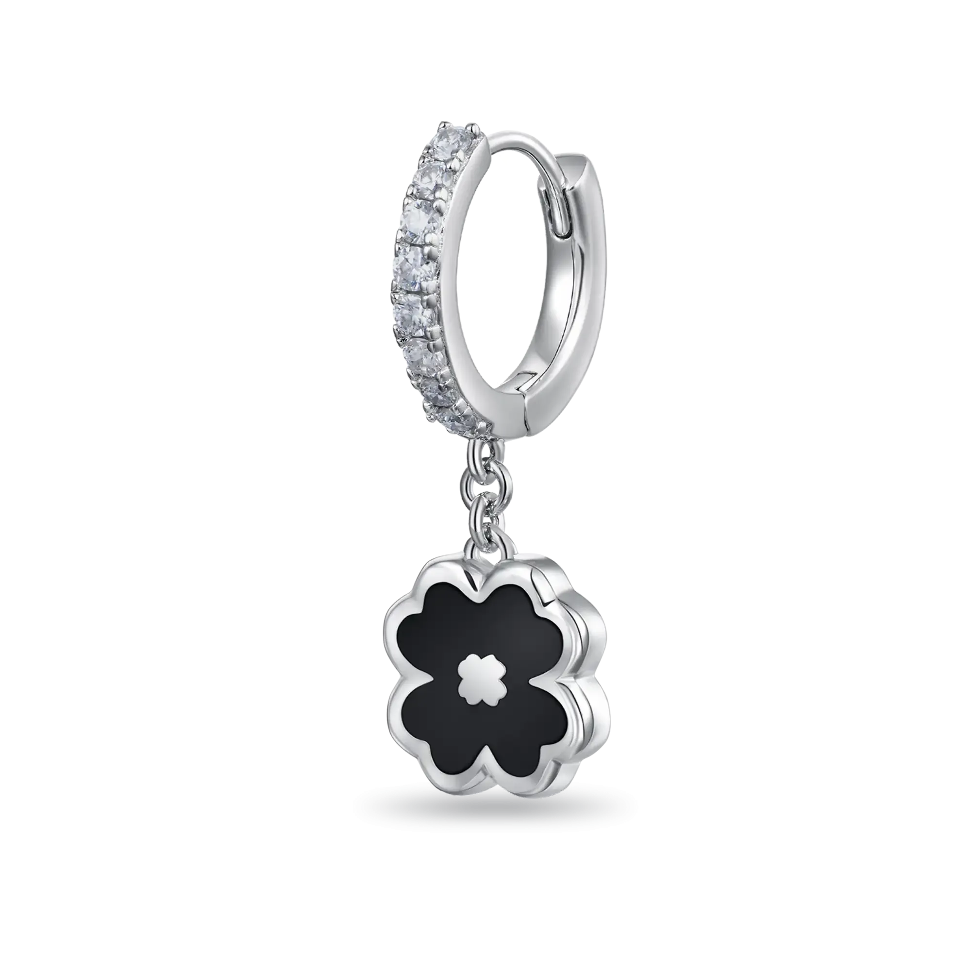 Moissanite Four-leaf Clover Dangly Earring